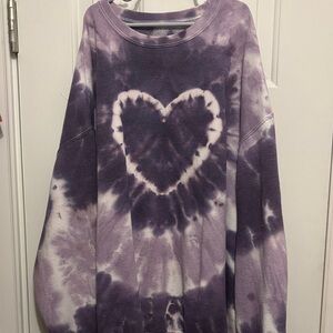 Urban Outfitters Purple Tie-Dye Heart Hoodie